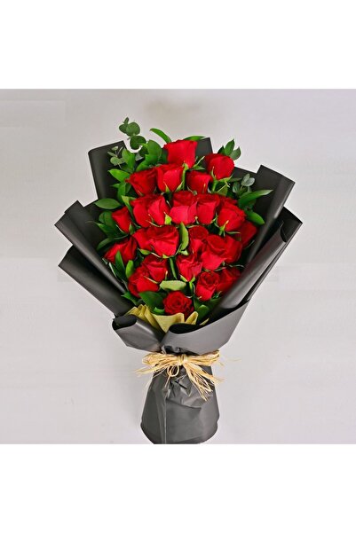 Carmel Flowers 25 Red Roses Flat Bunch