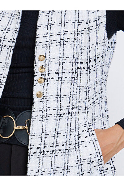 Take Two By Styli Checked Tweed Look Sleeveless Jacket