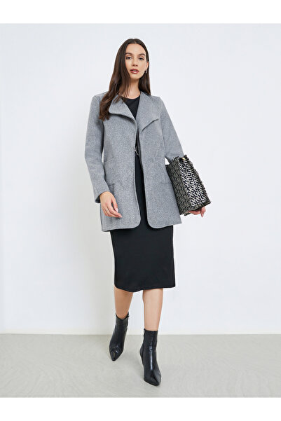Take Two By Styli Grey Midi Edge-to-Edge Coat