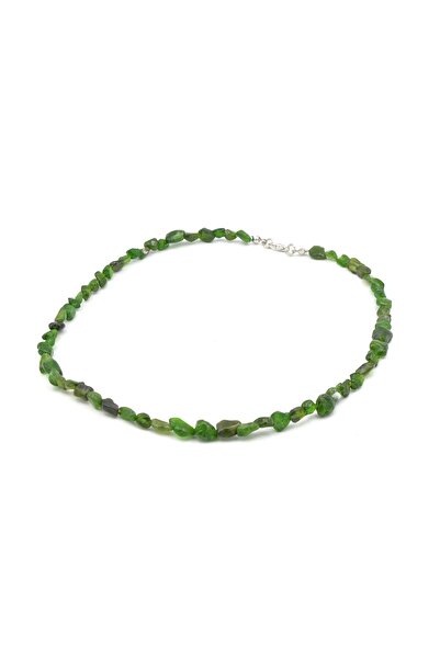 Murty99 قلادة من حجر الديوبسيت الطبيعي بتصميم أمورف كت