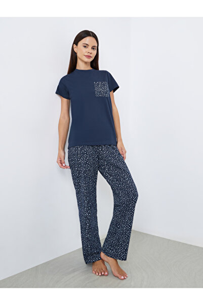 Styli Star Print Pocket T-Shirt and Pyjama Set