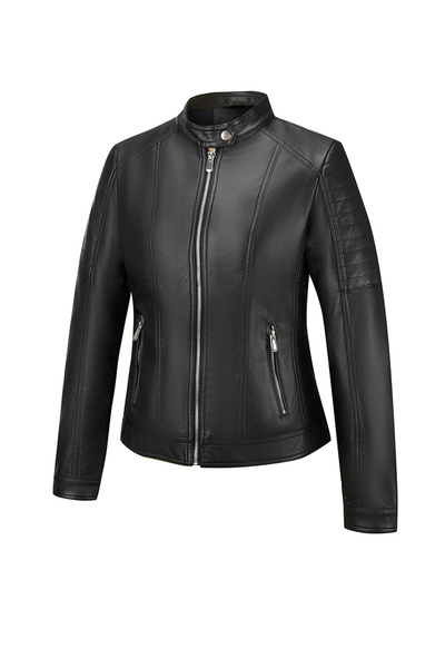 Take Two By Styli Black Solid Zip Up Biker Jacket