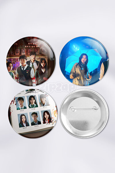 ZipZap Σετ κορεατικών στολιδιών για τσάντες με κουμπιά και σήματα (3 ΤΕΜ.)