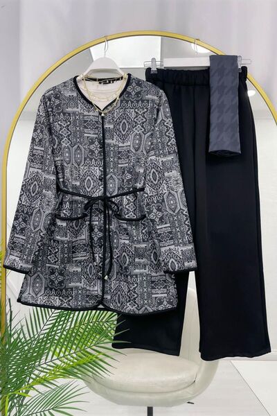 modasindoma Women's Ethnic Patterned Pants Suit