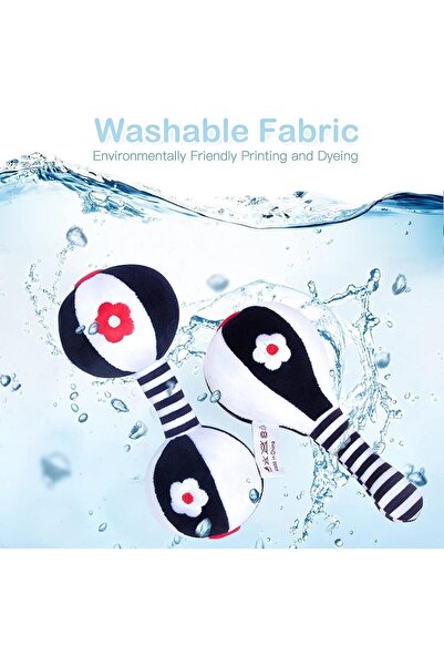 Generic Mikakoz Soft Musical Baby Rattles - Dumbbell Toy Set with Sound for 0-6 Months