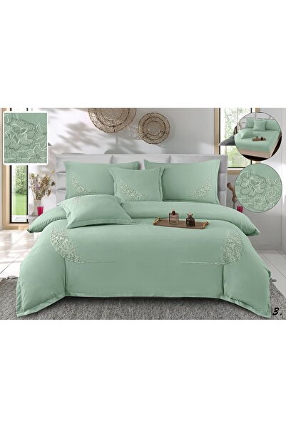 Casa de Vis Double bed linen set, satin cotton, 180 x 200 cm, 6 pieces, with elastic, plain, Casa de Vis, CB-6