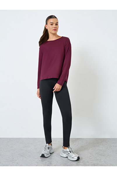 Styli Back Seam Panel Long Sleeves Top