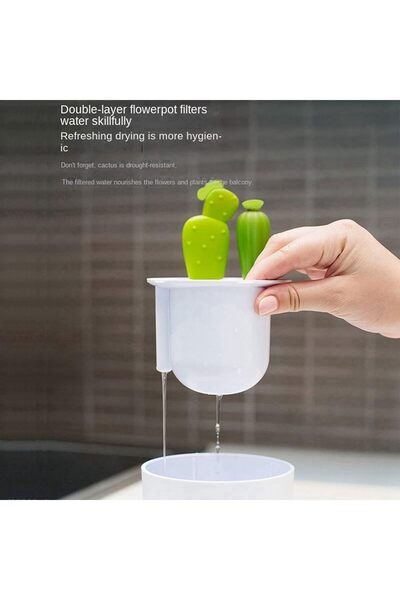 Generic Mikoz Cactus Bottle Brush Set - Multi-Function Bottle Cleaning Brushes (Green/White)