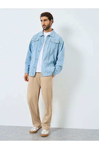 Styli Men Oversized Denim Jacket with Pockets