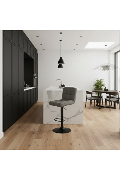 Ebticar Dark Grey Fabric Bar Chair – Adjustable Height & Tufted Back