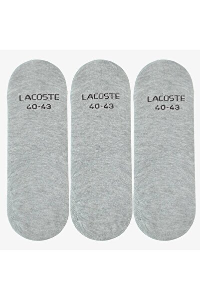 Lacoste Soft Ribbing High Stretch Reinforced Heels and Tips 3-Pack Sock Unisex Ballet Socks 3-Piece Gray