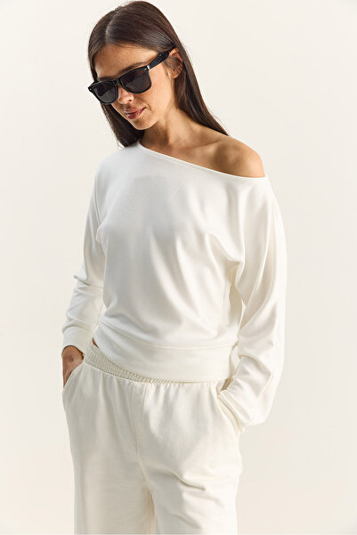 Bianco Lucci Γυναικεία μπλούζα με ανοιχτό ώμο από μαλακό μοντέλο 6096 60283840