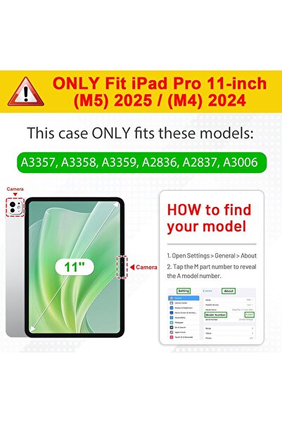 OSIRION Rotating Case for iPad Pro 11-inch (M5/M4) 360° Swiveling Stand Cover, Pencil Holder, Navy Blue