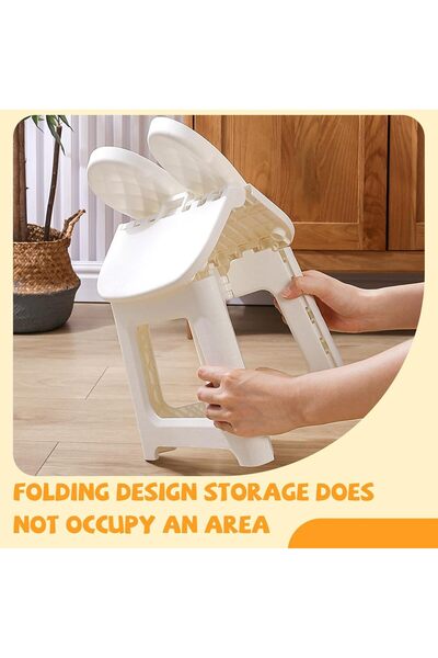 Paporich Foldable Kids Chair with Rabbit-Ear Backrest, Portable Plastic Seat