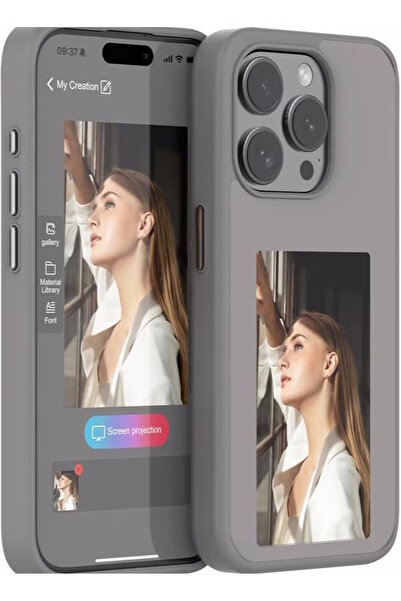 DIY كفر حماية سمارت بتقنية ان اف سي ايفون 14 برو ، لون رمادي