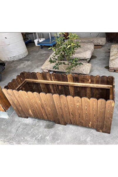 genric Vintage Wooden Flower Pot Rectangular Raised Garden Bed Planter Box (Small)