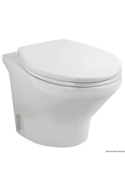 TNG Outdoor Toaletă Tecma Compass, cocă joasă, 24V - vas ceramic alb, scaun d...