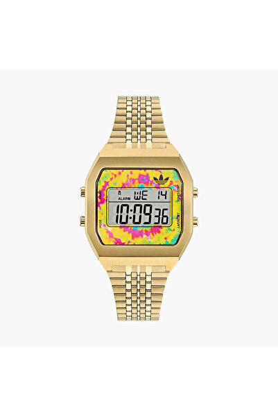 adidas ساعة رقمية ذهبية بسوار من الفولاذ المقاوم للصدأ | AOST24559