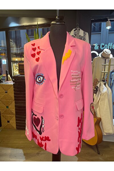 Forever Women's Long Sleeve Embroidered Special Design Blazer Jacket