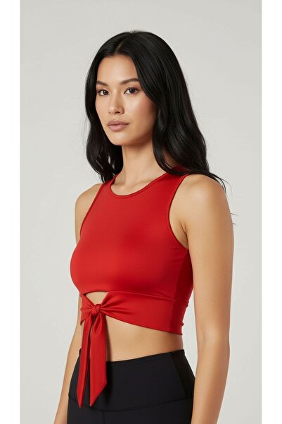 ACTRİS Side Tie Dye Crop Bustier Blouse T-Shirt with Fabric Pads