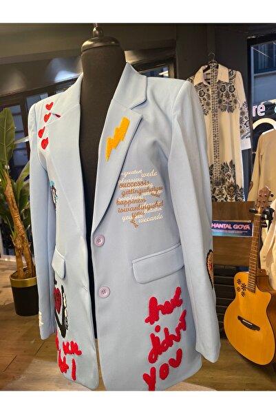 Forever Women's Embroidered Long Sleeve Special Design Blazer Jacket