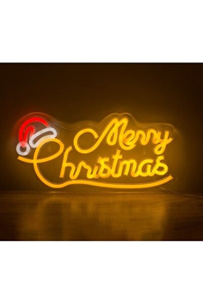 AB HOMES Decorative Lamp 'Merry Christmas' Neon LED, 120 LEDs, 8.2W, 42.7×21 cm, Red & Warm White,