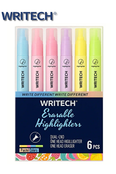Writech Highlighters Silinebilir Fosforlu Kalemler 6'Lı Set
