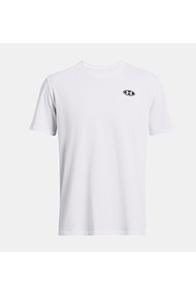 Under Armour Ανδρικό μπλουζάκι Ua Hw Lc Patch Ss 1382902-100 Λευκό / Μαύρο