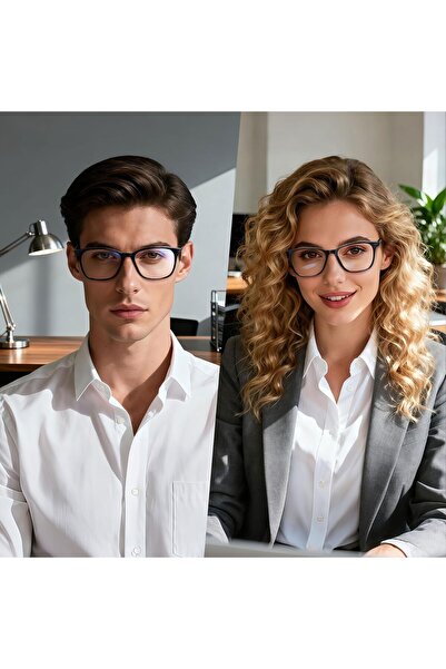 Joopin TR90 Square Blue Light Glasses, Clear Lenses, Unisex