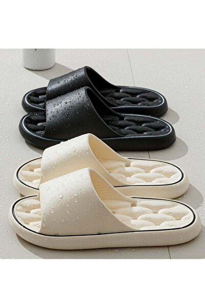 Generic High Quality Breathable Indoor Non-slip Soft Soled Slippers Black