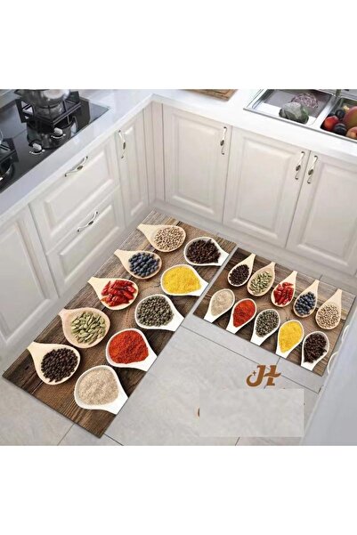 Casa de Vis Kitchen rug set, 2 pieces, polypropylene, 50 x 110 cm, non-slip, multicolor (Casa de Vis C-07E)