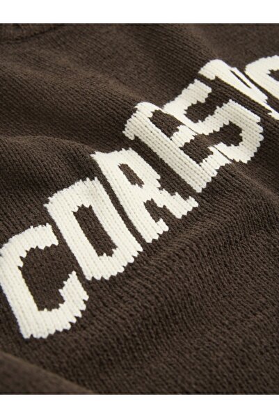 Jack & Jones Men's Brown Jcocrest Knit Jacquard Crew Neck Sweater & Cardigan 12287251-Chocolate