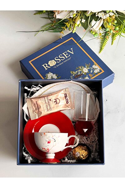 ROSSEV Hediyelik Rosso Kişiye Özel Hediye Kutulu Fincan Takımı