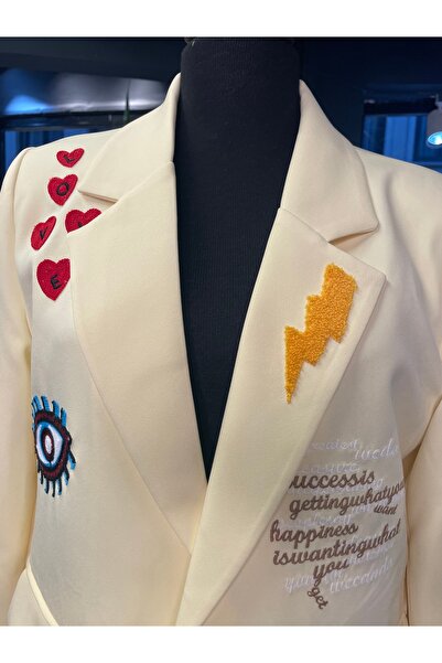 Forever Women's Long Sleeve Embroidered Special Design Blazer Jacket