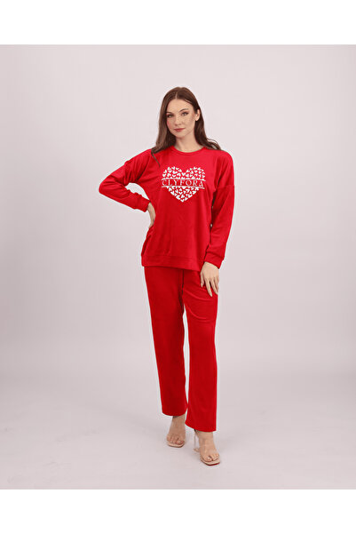 Clyfora Heart Velvet Pajama Set