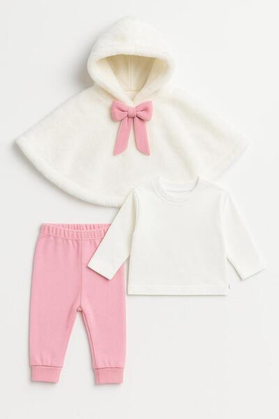 ByBest Beauty Elci̇ Baby Polar Peleri̇nli̇ Bebe 3 Lü Taki̇t