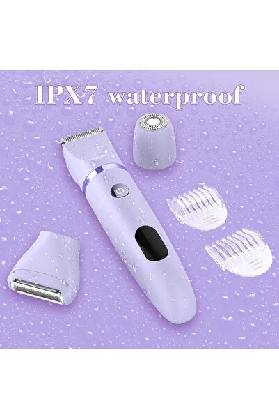Scttomon 3-in-1 Electric Razor IPX7 Waterproof Bikini Trimmer – Wet/Dry Women's Groomer (Replaceable Heads)