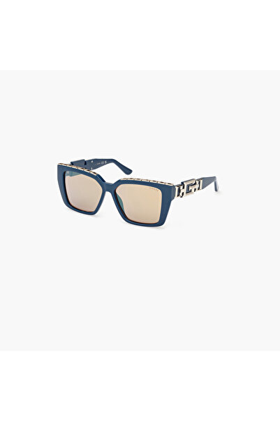 Guess نظارة شمسية مربعة بنية اللون مقاس 55 مم GU791590G55
