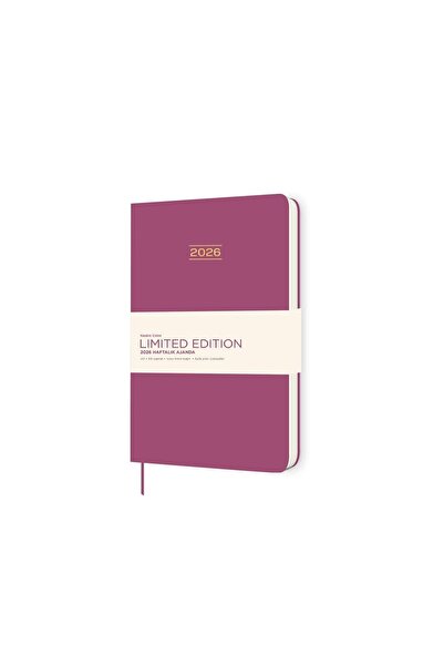 GENC DIJITAL BASKI Keskin 2026-A5 Hardcover Limited Edition Weekly Agenda - Pink