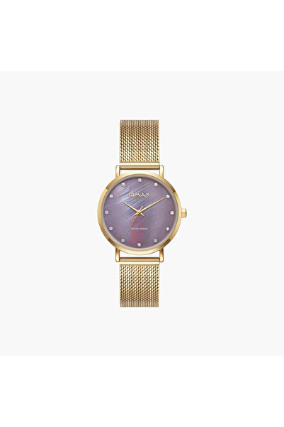 Omax Gold Mesh Strap Analogue Watch