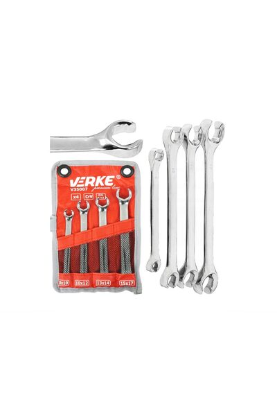 VERKE Set 4 chei inelare semideschise, pentru conducte, Premium Line, 8-17 mm,