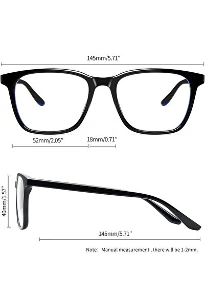 Joopin TR90 Square Blue Light Glasses, Clear Lenses, Unisex