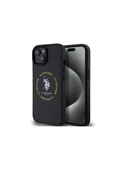 U.S. Polo Assn. Husă Originală US Polo Carcasă pentru iPhone 15 PU Piele Cu imprimeu Rotundă Dublu Cal MagSafe