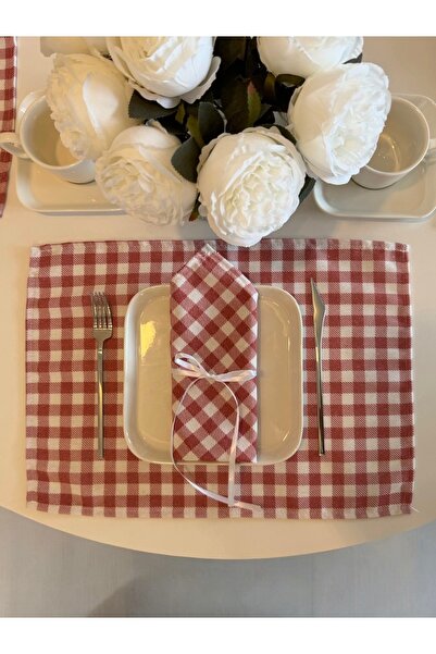 Heriya Set de 4 servetele americane PÖTİ KARE, set de 4 servetele pentru serv...