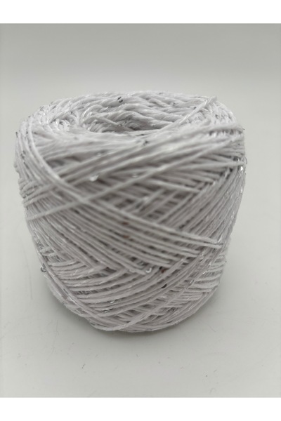 kumasfabrik (100 جرام) خيط قطني مطرز بالترتر/خيط مطرز بالترتر/اللون-أبيض