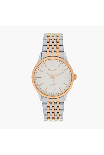 Omax Men's Gold and Silver Analog Wrist Watch 00ACB101N018