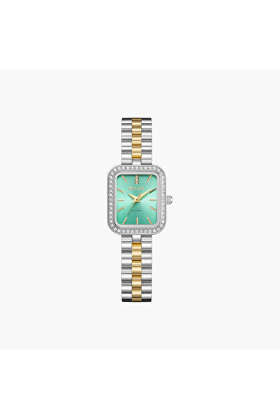 Omax ساعة كوارتز نسائية بقرص مستطيل