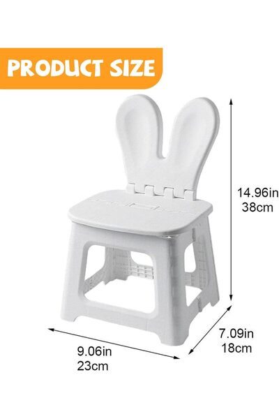 Paporich Foldable Kids Chair with Rabbit-Ear Backrest, Portable Plastic Seat