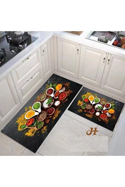 Casa de Vis Kitchen rug set, 2 pieces, polypropylene, 50 x 110 cm, non-slip, multicolor (Casa de Vis C-04E)