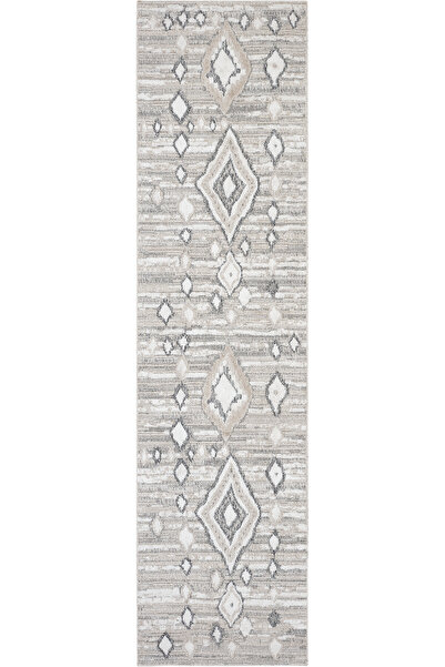 Cool Halı Adora Bej Yolluk Halı Kilim Pamuklu Kabartmalı Yumuşak Doku Bohem İ...